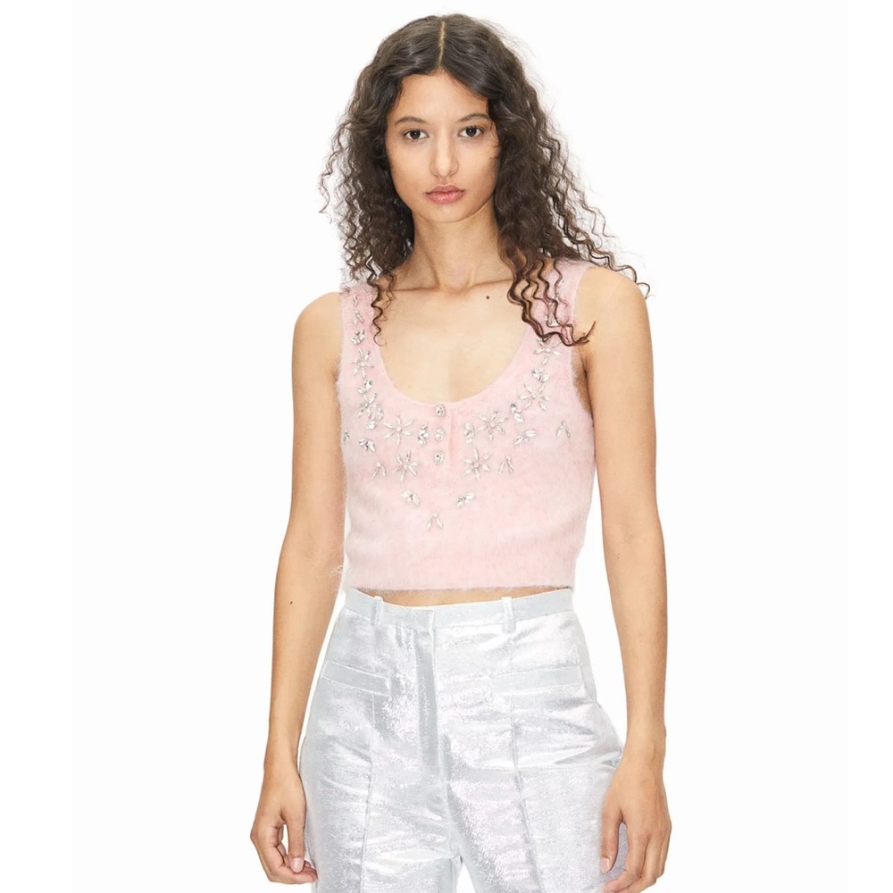 H&M x Rabanne Pink Mohair Cami Top